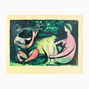 Pablo Picasso, Joueur de diaule et nu, 1967, Litografia