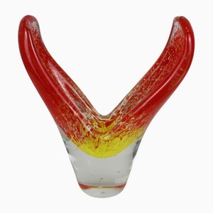 Vaso vintage in vetro Rubing, anni '20