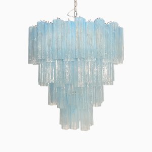 Large Vintage Murano Glass Tiered Chandelier, 1990s