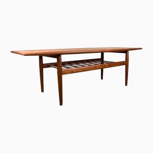 Mesa de centro danesa grande de teca de dos niveles de Grete Jalk para Glostrup Mobelfabrik., Años 60