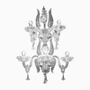 Venezianische Imperial Wandleuchte aus transparentem Muranoglas von Simoeng