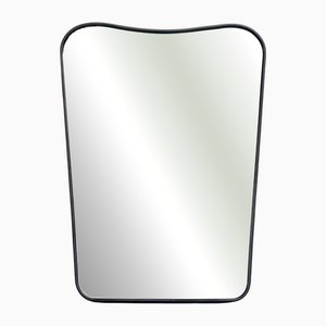 Miroir Vintage en Laiton avec Verre et Bois, 1950s