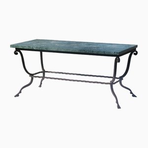 Mesa de centro neoclásica zoomorfa Art Déco de hierro forjado, Francia, años 30