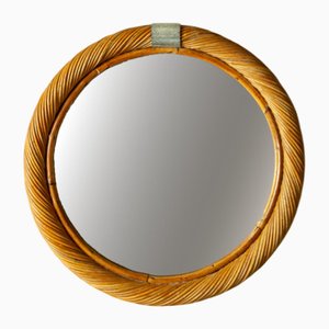 Vintage Mirror in Bamboo Frame, 1980s