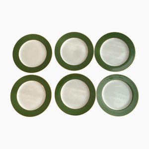 Große Porzellanteller von Bernardaud, Limoges, Frankreich, 1980, 6 . Set