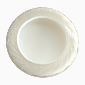 Italienischer Murano Glas Tafelaufsatz aus Verdrehtem Glas mit Silberteilen von Seguso Vetri D'arte, 1970er