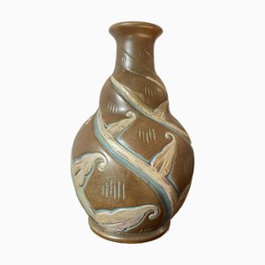 Art Deco Stoneware Vase by Legrand for Mougin Nancy, France, 1920s