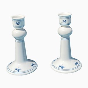 Skandinavische Kerzenständer aus Porzellan von Royal Copenhagen, Dänemark, 1970er, 2er Set