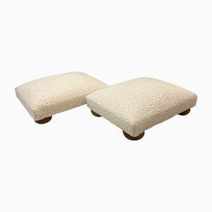 Nordic Ottomans in Bouclé, Set of 2