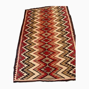 Antique Handmade Native American Navajo Rug, 1880s
