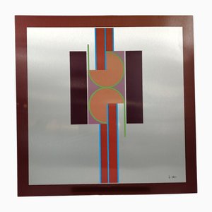 Aldo Dazzi, Composizione astratta senza titolo, Tecnica mista su alluminio, anni '70