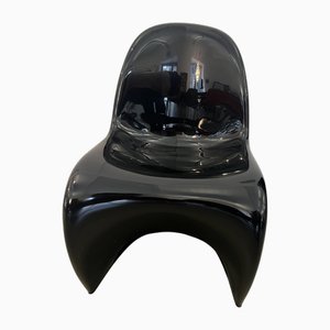 Sedia in plastica nera di Verner Panton per Vitra, anni '90