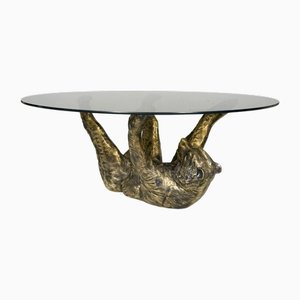 Mesa de centro escultural con figura de oso, Francia, años 70