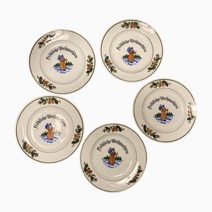 Piatti tradizionali in ceramica, Germania, set di 5