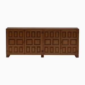 Spanish Brutalist Sideboard in Oak, 1970s