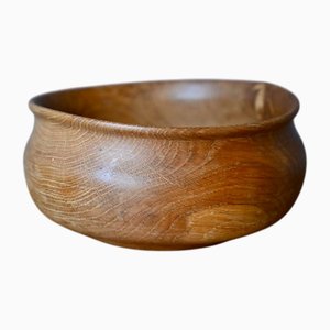 Danish Turned Oak Fruit Bowl from Jensen
