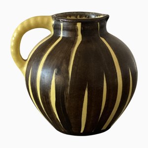 Mid-Century Modern Vase with Fluted Handle from Ilkra Keramik