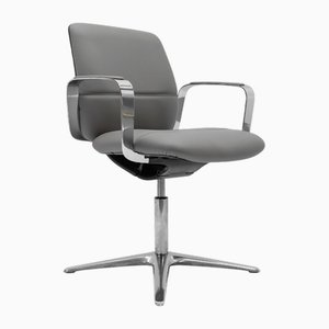 Silla de reuniones de cromo y cuero de Jörg Bernauer & Peter Fetschak para Klöber, Alemania, década de 2000