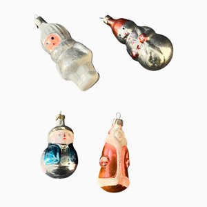 Palline vintage in vetro, Europa dell'Est, anni '50-'60, set di 4