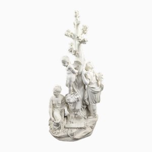 Biscuit Porcelain Group of the Three Graces & Cupid from Derby, 1770s-1780s