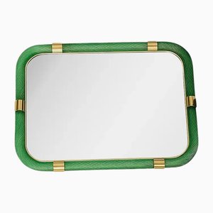 Italian Monumental Rectangular Torciglione Wall Mirror in Murano Glass by Simoeng