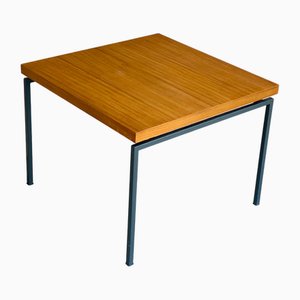 Mesa de centro escandinava vintage de teca con patas de metal, 1960