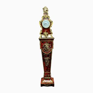 Antique French Boulle Bracket Clock and Pedestal, 1860, Set of 2