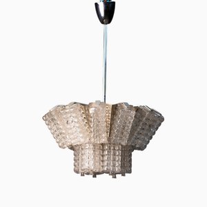 Lampada a sospensione Austrolux vintage in vetro, anni '60