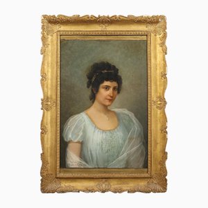 Porträt von Maria Ciaffi, Öl auf Leinwand, Gerahmt