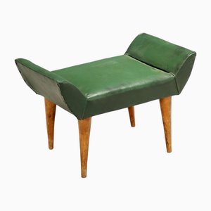 Taburete vintage pequeño en verde, años 60
