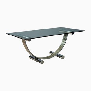 Vintage Table in Metal and Crystal by Renato Zevi, 1970s