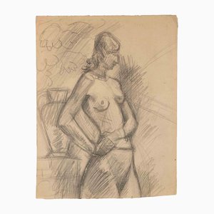 Albert Decaris, Nude, Pencil Drawing, Mid-20th Century