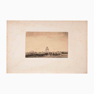 Edouard Dufeu, Tombeau des Kalifes, Eau-forte, 1864