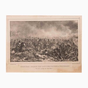 Jean-Baptiste Édouard Detaille, Dernière Charge des Lanciers Rouges à Waterloo, Lithograph, 19th Century