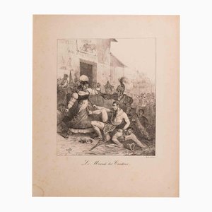 Auguste Raffet, Le Mercredi des Cendres, Lithograph, 1840