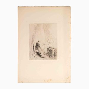 Henri-Charles Toussaint, La Conversation, Etching, 1880