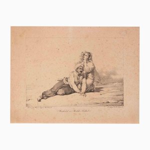 William Heuer after Horace Vernet, Mathilde et Malek-Adhel, Lithograph, Mid-19th Century