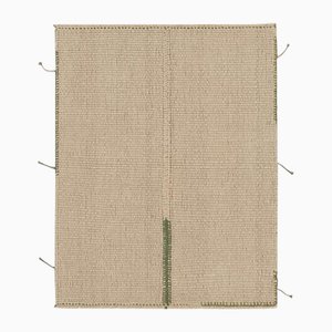 Accent Kilim in Beige Textural Stripes with Green Accents by Rug&Kilim