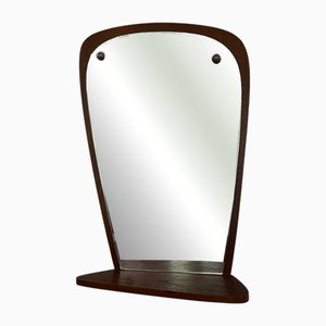 Danish Teak Mirror with Shelf, 1960