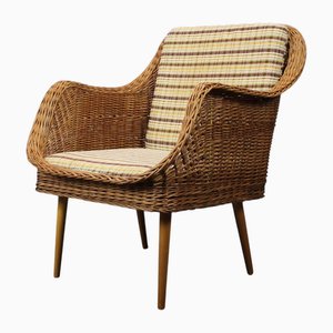 Rattan Armchair attributed to Uluv, Former Czechoslovakia, 1970s