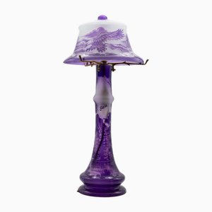 Art Nouveau Table Lamp in Purple Glass, 1970
