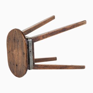 Antiker Hocker aus Eiche, 1700er