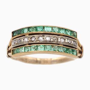 Art Deco Emerald Diamond Ring