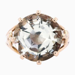 Anillo de cóctel de oro amarillo de 18 kt con berilo amarillo, años 60