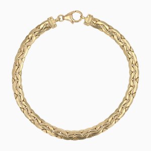 Modernes flaches Mesh-Armband aus 18 Karat Gelbgold