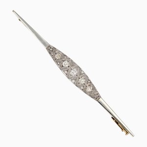 18 Karat Gelbgold & Platin Brosche mit Diamanten, 1920er