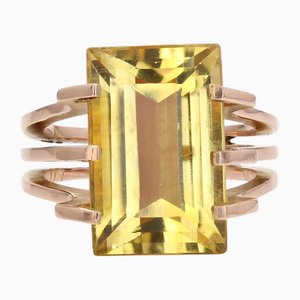 18 Karat Roségold Ring mit Citrin, 1960er