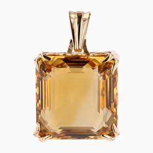 Pendentif en Or Rose 18 Carats avec Citrine, France, 1960s