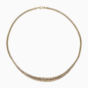 Collier Chaîne Gourmette Plat Gradué Or Jaune 18 Carats Moderne