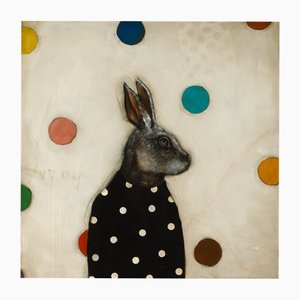 Michele Mikesell, Moon Rabbit, 2025, Öl auf Leinwand